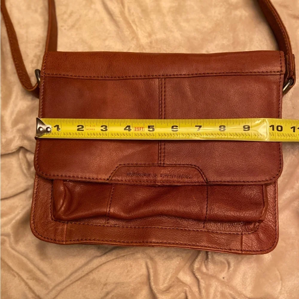 Spikes&Sparrow Unisex Messanger Stlye Flap Bag Crossbody Bag Brown Leather